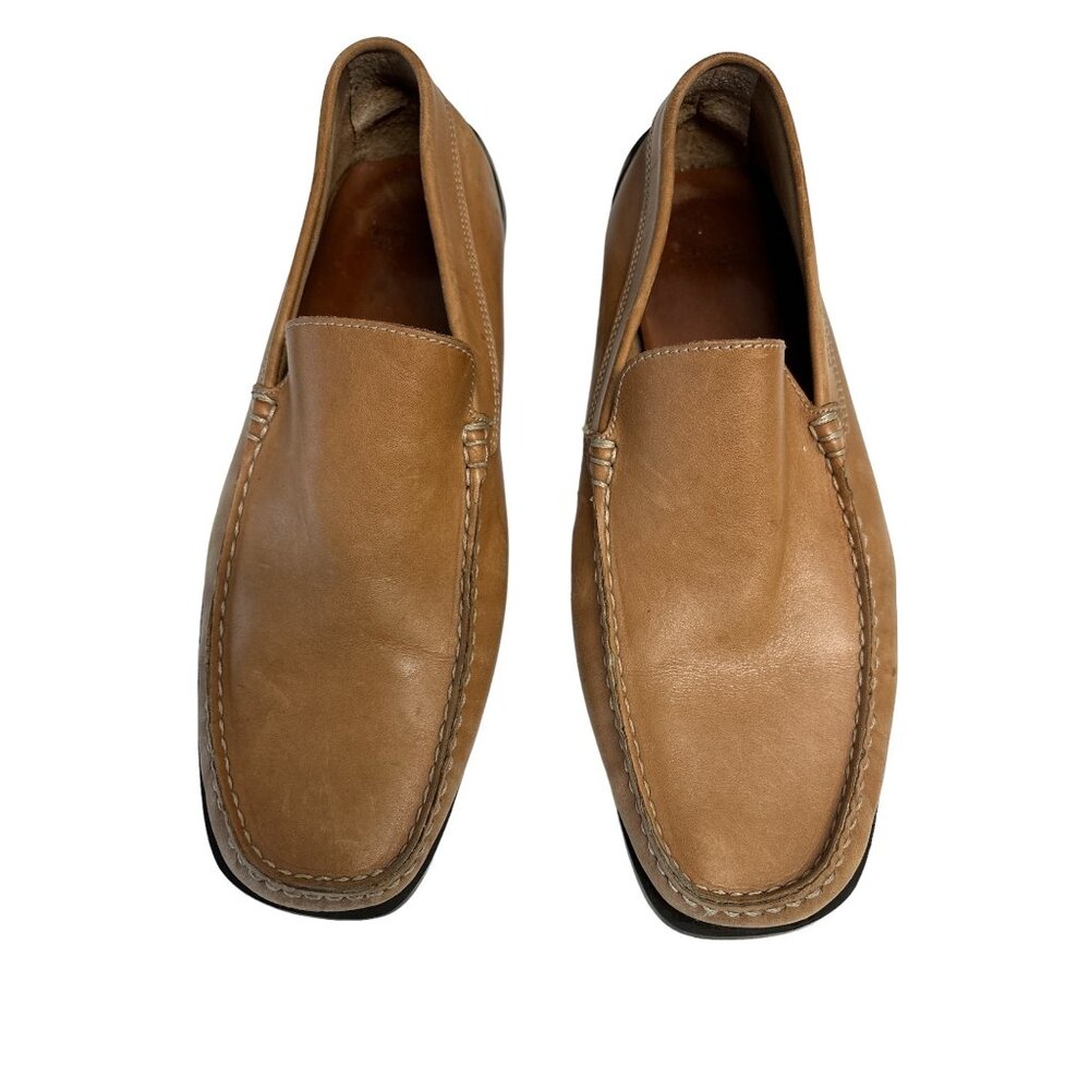 Frau Mens Brown Leather Slip-On Loafers Size 10